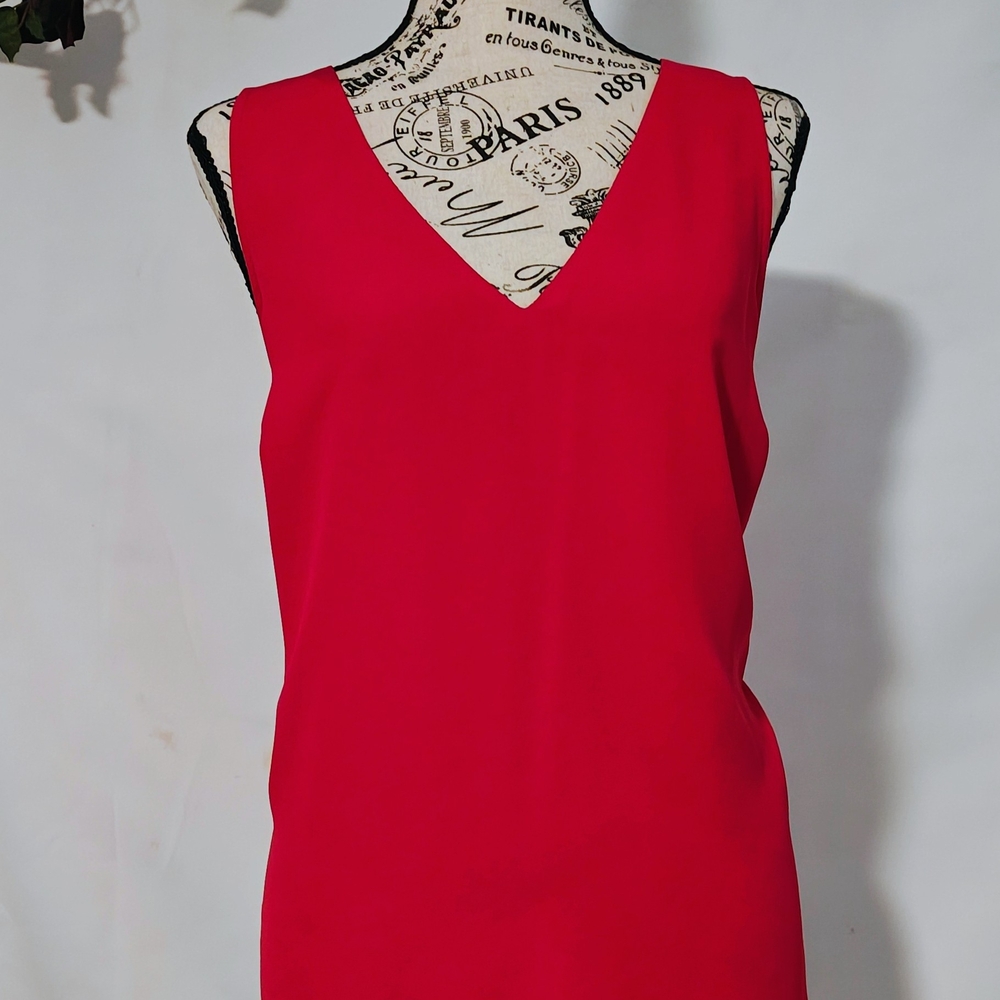 Elegant Red V-Neck Women's Top